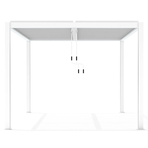 Pergola ogrodowa tarasowa aluminiowa LUXE 4 x 4 m Biały z oświetleniem LED